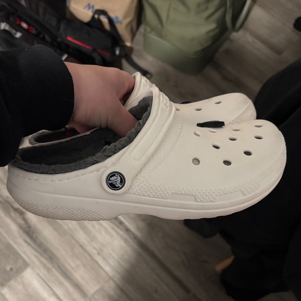 CROCS White Clogs with Fun Charms - Picture 3 of 4